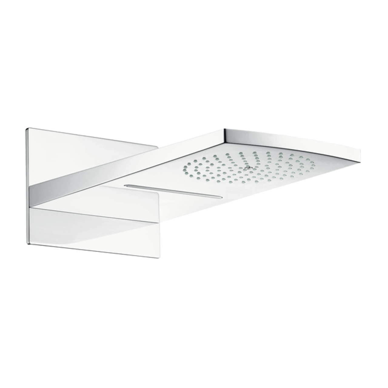 Hansgrohe Raindance Rainfall tête de douche rectangulaire avec support mural 44 x 21 cm Chrome Brillant et blanc