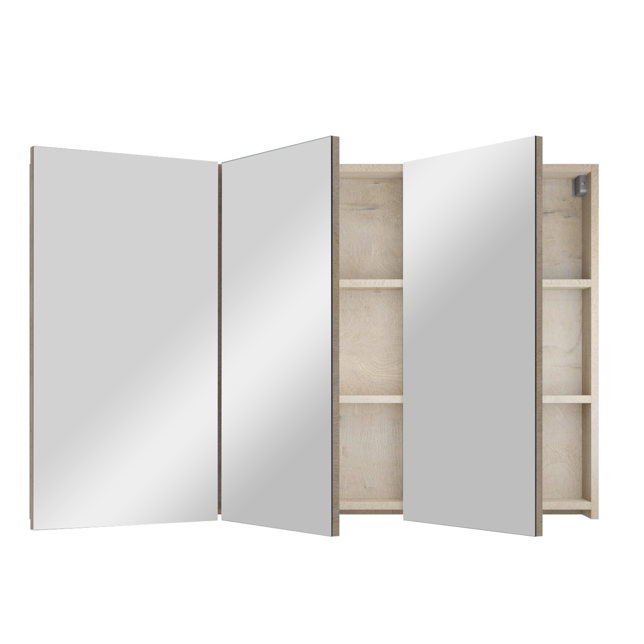 Linie Montro spiegelkast 120 x 75 cm grijze eik