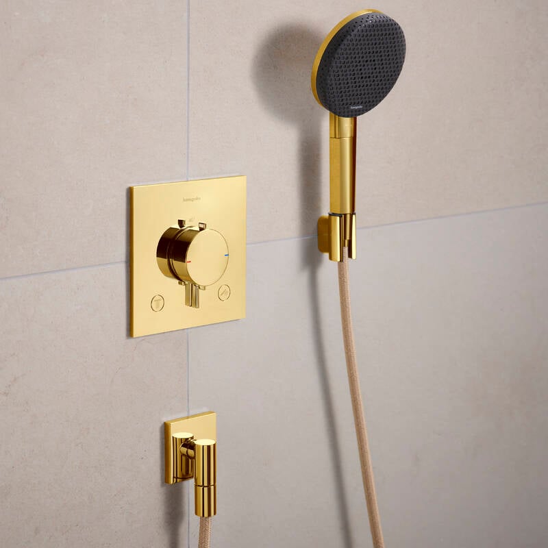 Hansgrohe FixFit Fine E doucheslangaansluiting 1/2" Polished Gold Optic