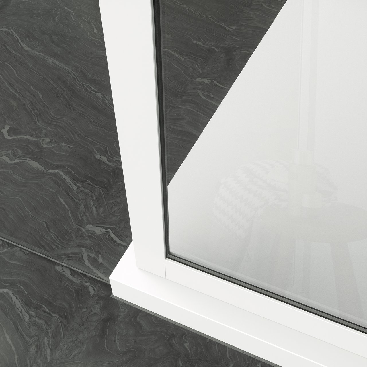 Balmani Framed inloopdouche 140 x 210 cm helder glas mat wit profiel
