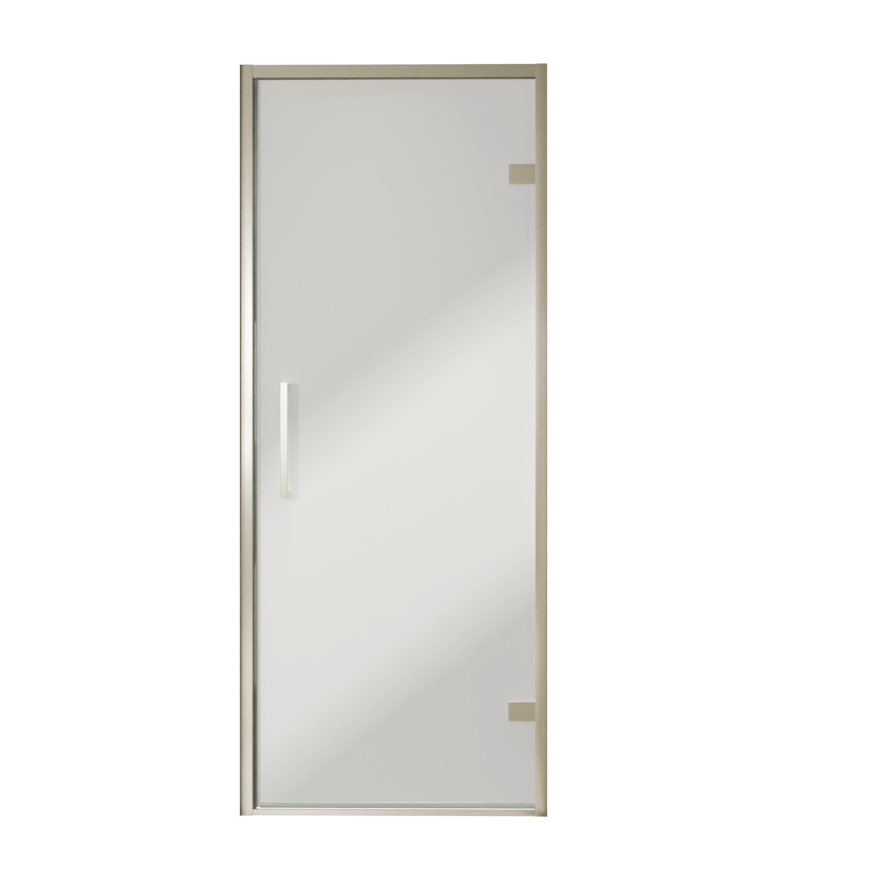 Balmani Senses Design porte pivotante à droite 90 cm x 210 cm verre Miroir Reflex, Profil Brushed CoolMetal, coating inclus