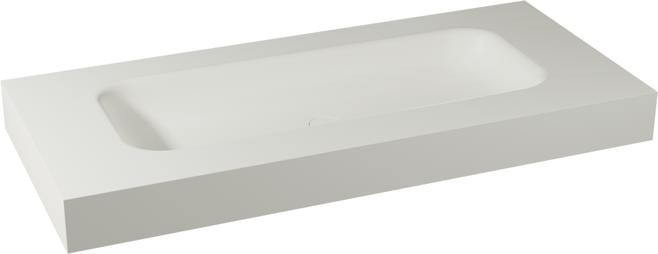 Balmani Arcato lavabo simple pour 2 trous de robinet Solid Surface mat 120 x 55 cm, crépine non incluse
