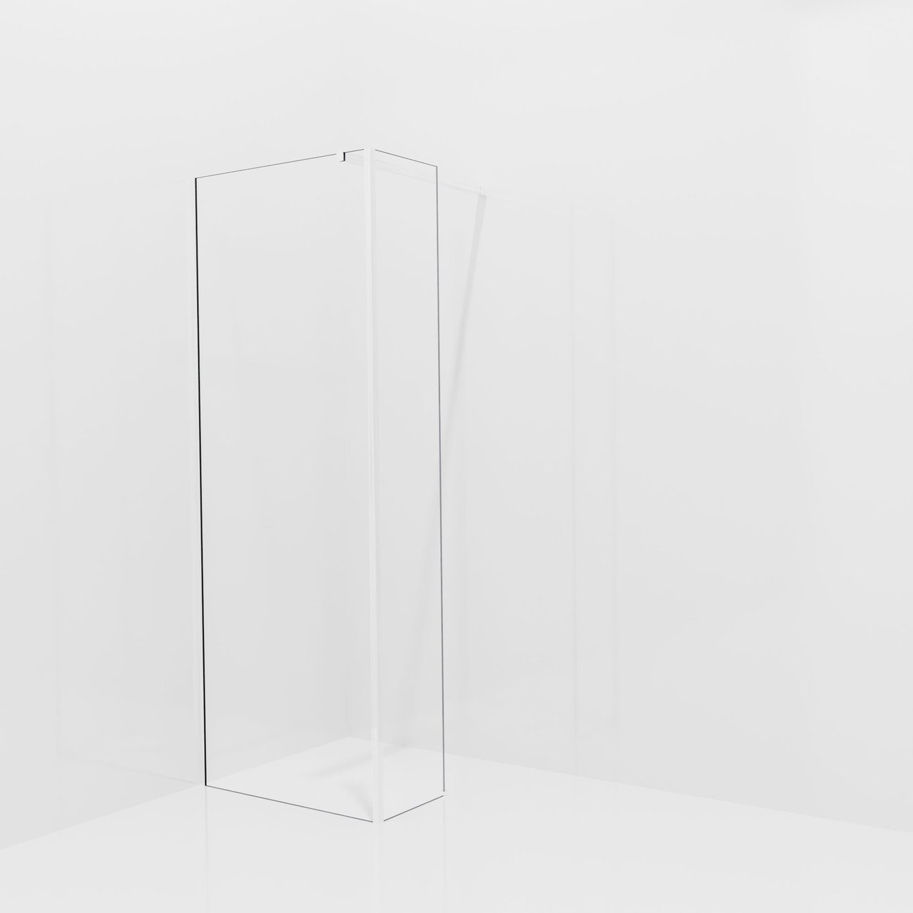 Balmani Modular douche à l'italienne avec paroi latérale fixe: 80 x 200 cm, Verre transparent, Profil Chrome brillant