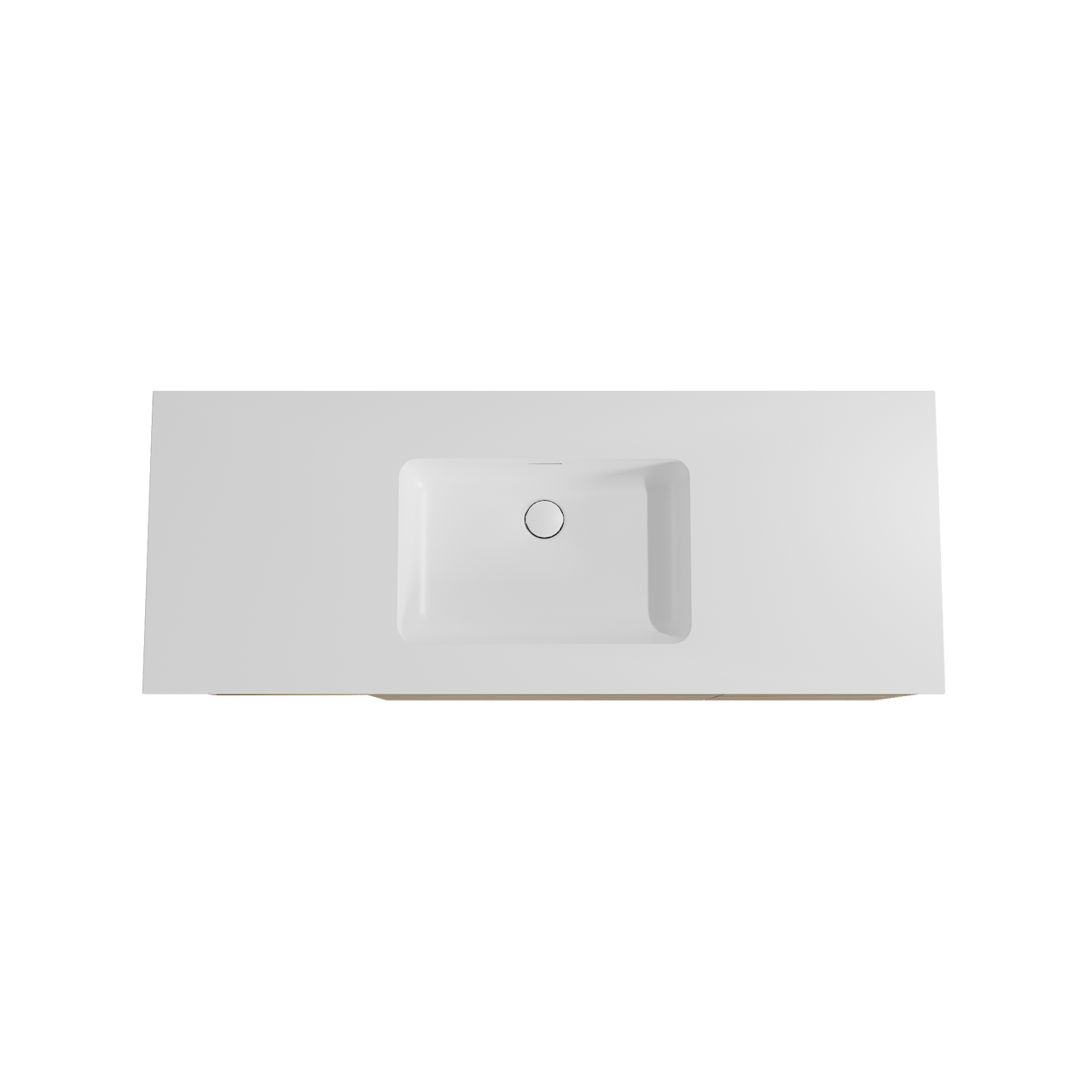 Storke Edge meuble salle de bains suspendu 135 x 52 cm chêne brut avec Mata plan simple en solid surface blanc mat