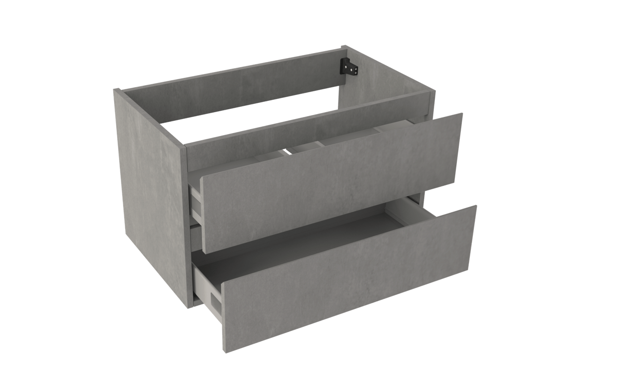 Storke Delta zwevende wastafelonderkast 80 x 48 cm beton donkergrijs 2 lades