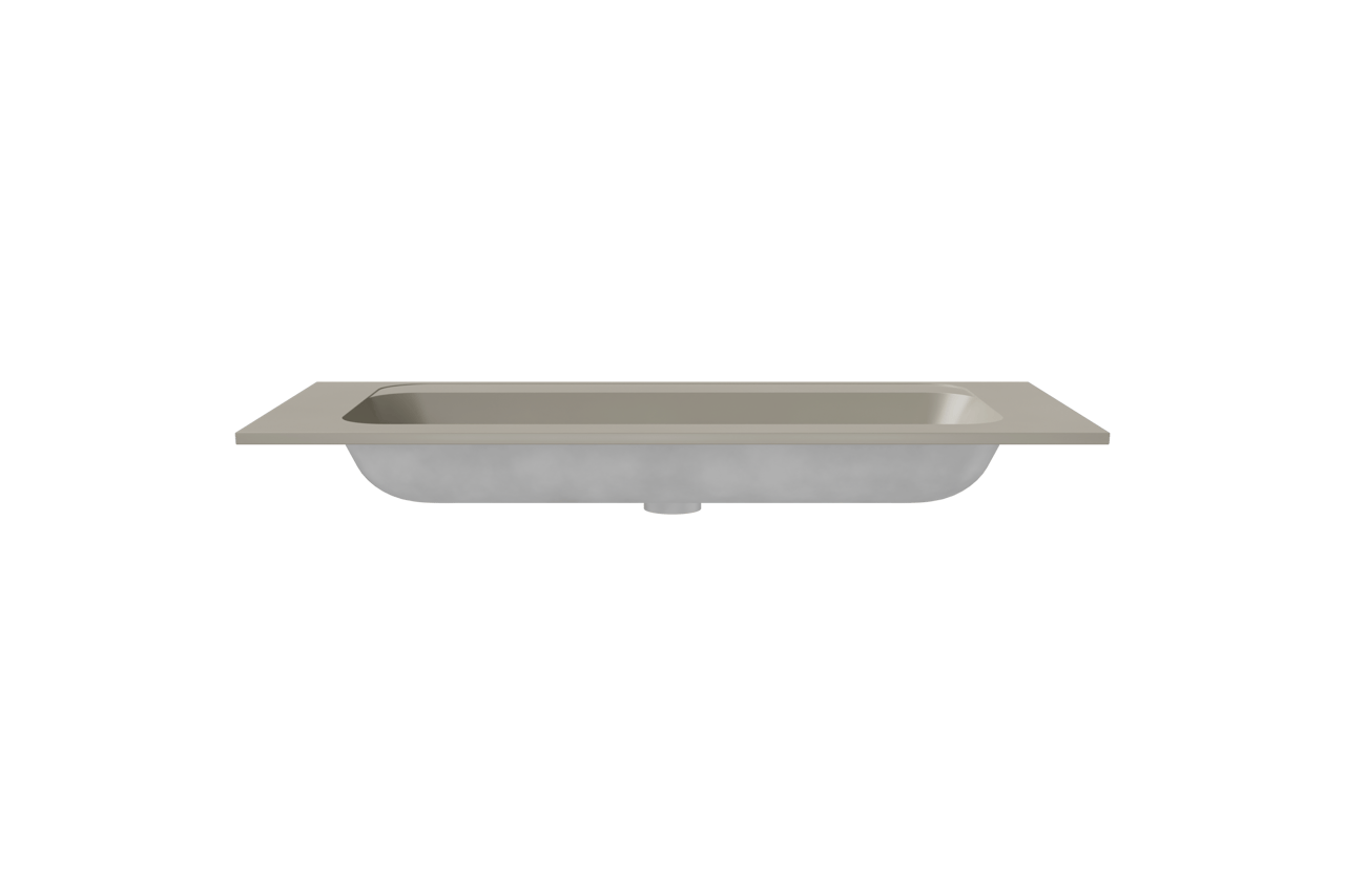 Balmani Tablo Strada lavabo simple pour 2 trous de robinet top solid soie grise matte 120 x 55 cm
