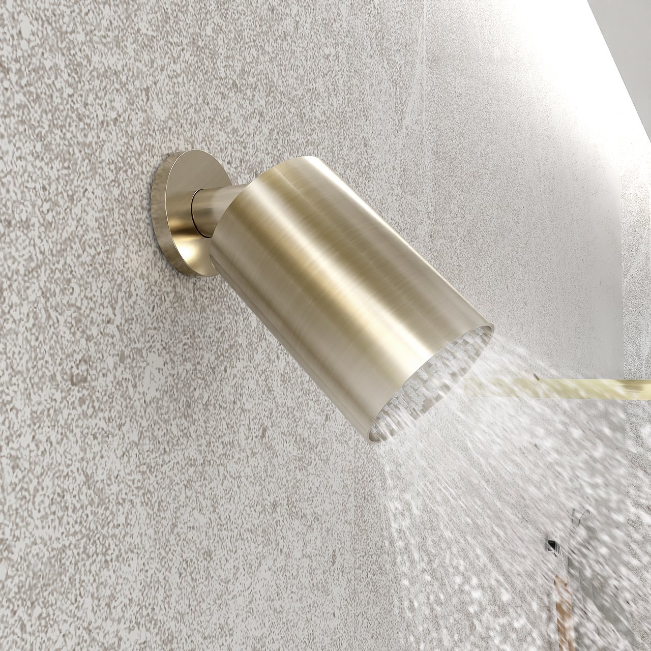 BLAUFOSS Luxor 90 Hoofddouche rond 14 cm x 9 cm met wand douchearm brushed champagne gold