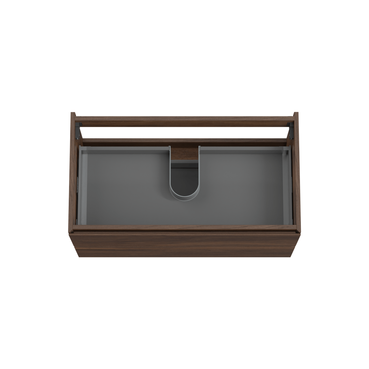 Storke Edge zwevende wastafelonderkast 95 x 52 cm notelaar 2 lades