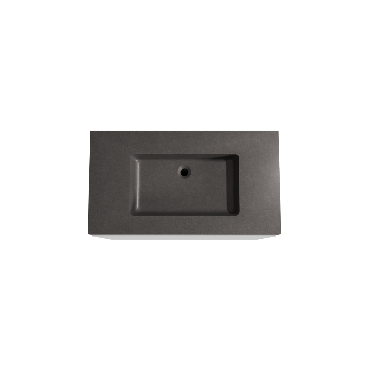 Storke Edge staand badkamermeubel 95 x 52 cm mat wit met Scuro High enkele wastafel in kwarts mat zwart