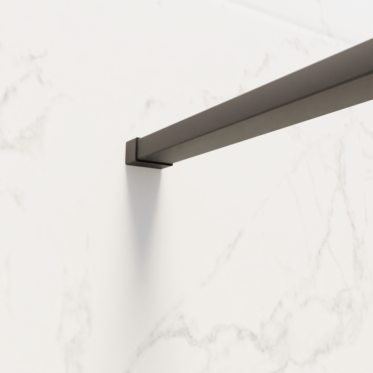 Balmani Framed Walk-In-Dusche 120 x 210 cm Relief Glas, inklusive Coating, matt schwarz Profil