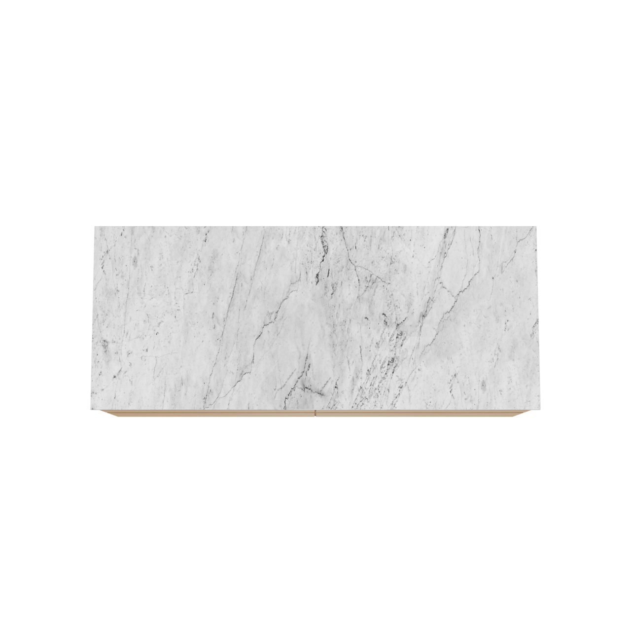 Balmani Mitra hängendes Möbelstück Set: 135 x 55 cm, Naturbelassene Eiche, mit Stretto Einzel- oder Doppel Waschtischplatte, Marmor Carrara