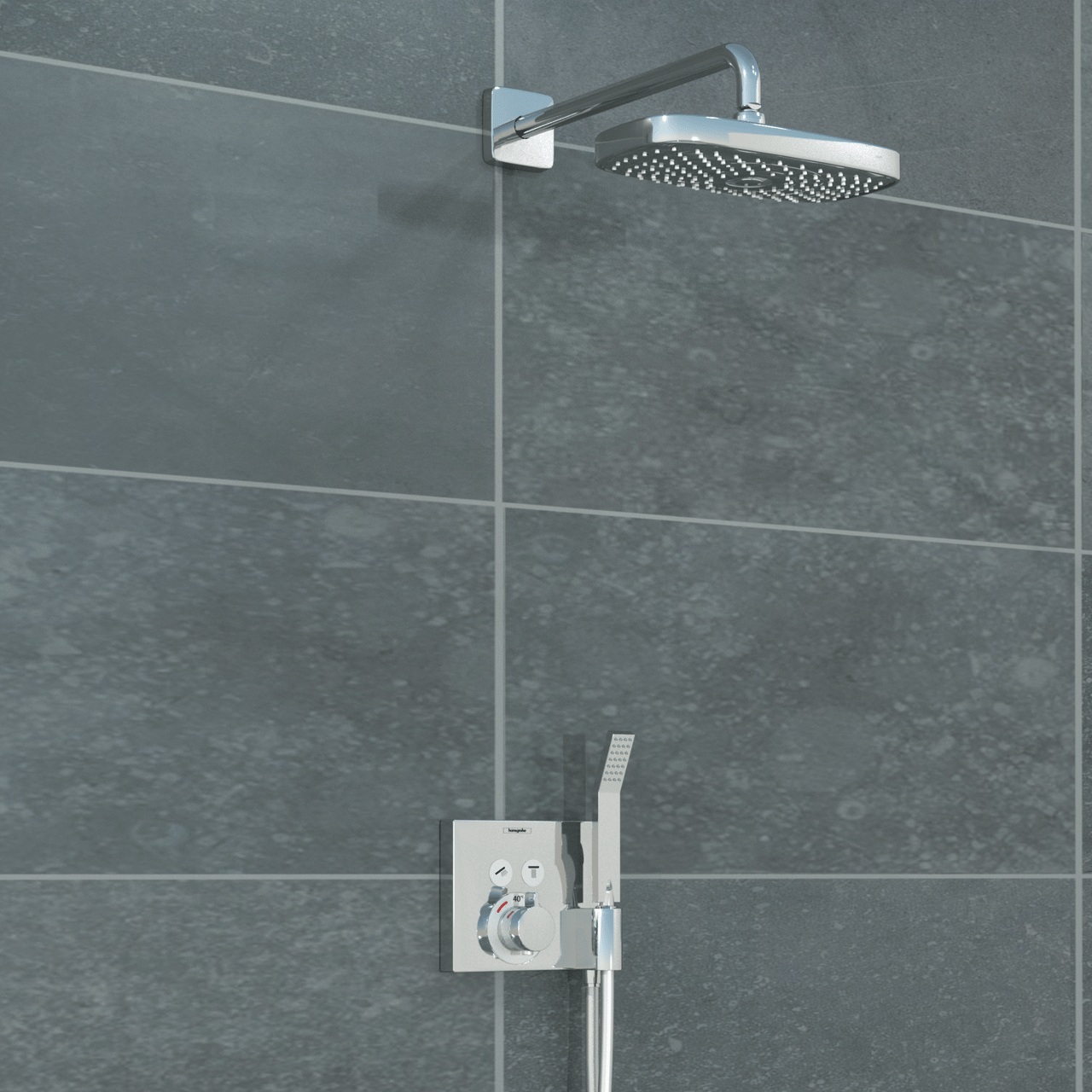 Blaufoss Phantom Handbrause: 1jet, Chrom Glänzend