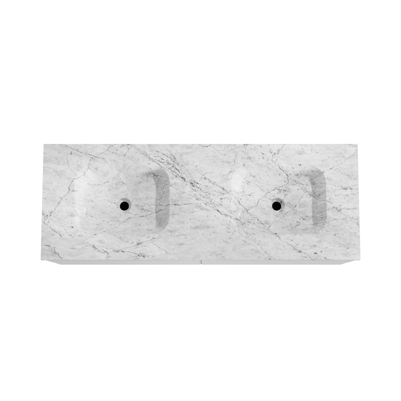 Balmani Mitra meuble salle de bains suspendu 150 x 55 cm blanc mat avec Tablo Arcato double vasque en marbre carrara