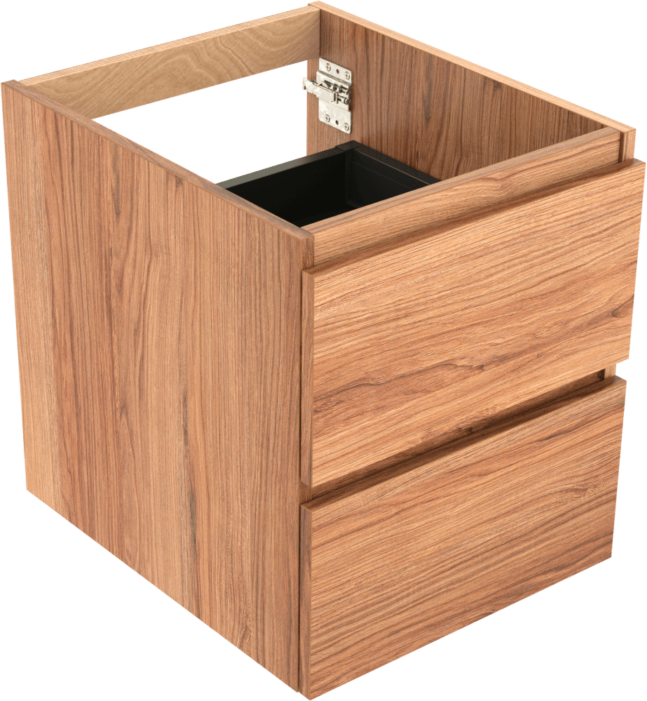 Balmani Lucida zwevende wastafelonderkast 45 x 55 cm teak 2 lades