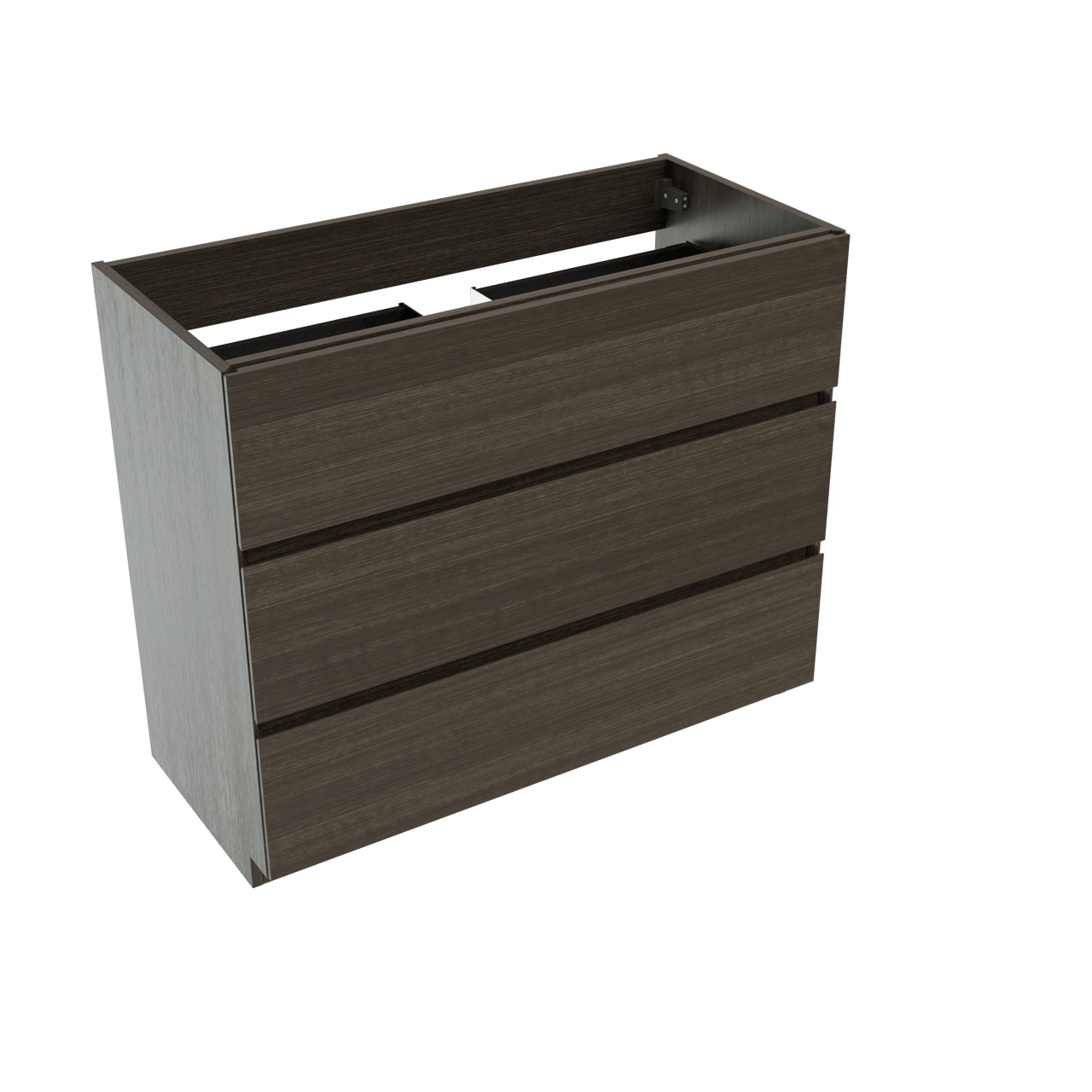 Storke Edge staande wastafelonderkast 100 x 46 cm donkere eiken 3 lades