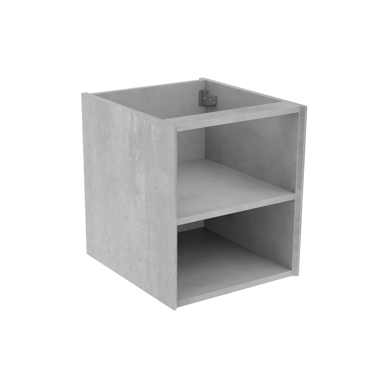 Storke Edge hängender Bad-Unterschrank, 45 x 52 cm, Beton silbergrau, mit 2 offenen Nischen