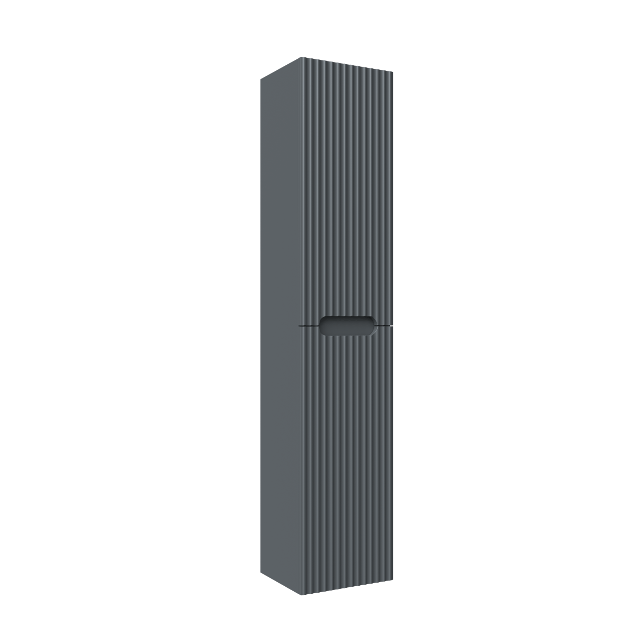 Linie Ribbo Badhochschrank: Hängend, Blau Anthrazit, 35 x 30 x 170 cm