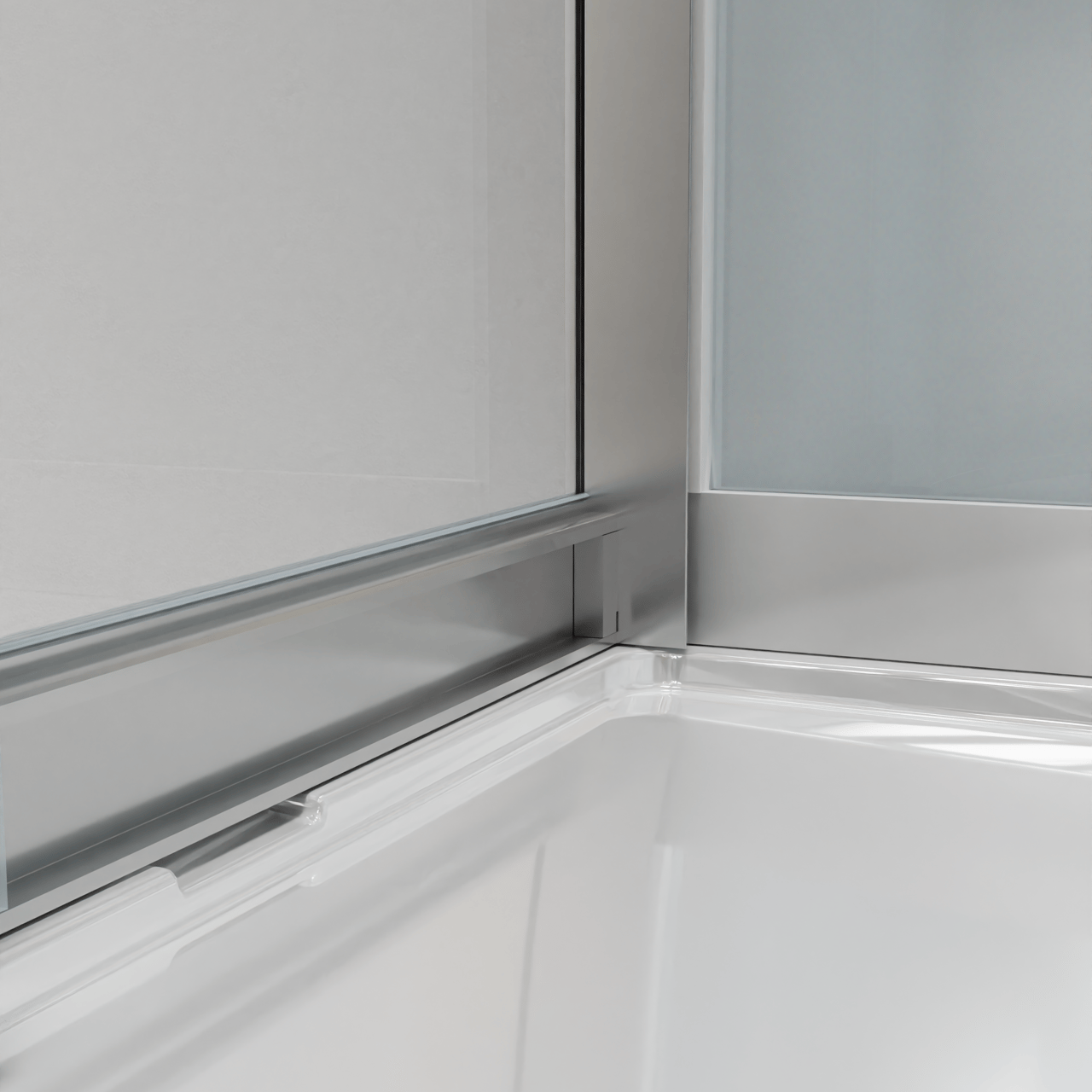 Luca Varess Talan kwartronde douchecabine met schuifdeuren 90 x 90 cm helder glas mat chroom profiel