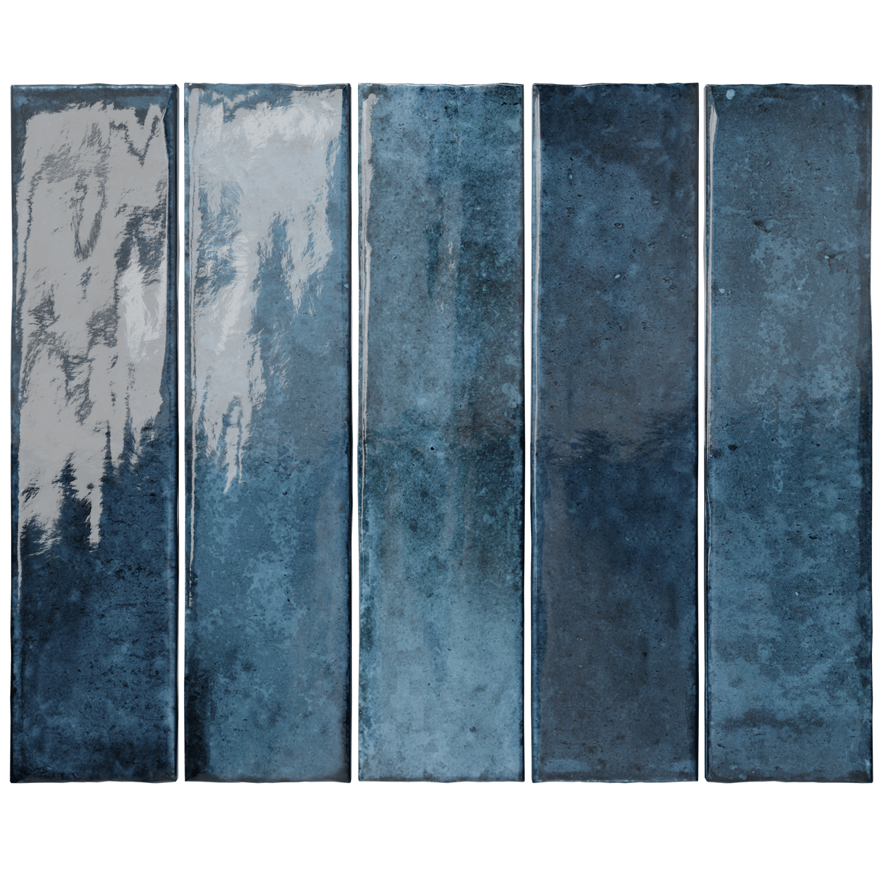 Carruzo Volcan carrelage mural en céramique 32 carreaux 6x25cm Azul
