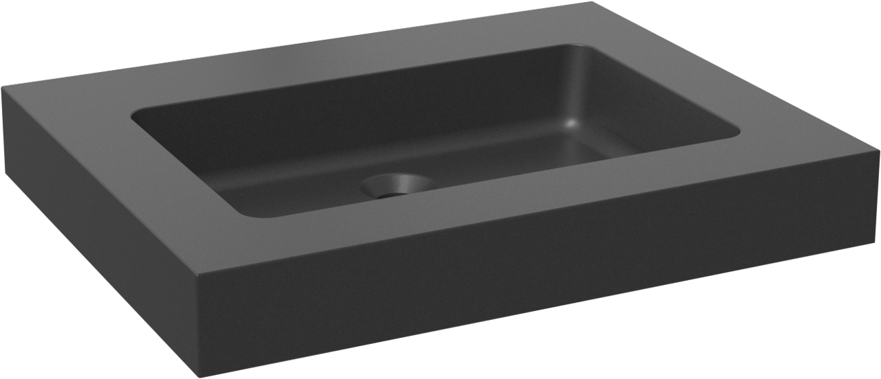 Storke Scuro High enkele wastafel mat kwarts 65 x 52 cm
