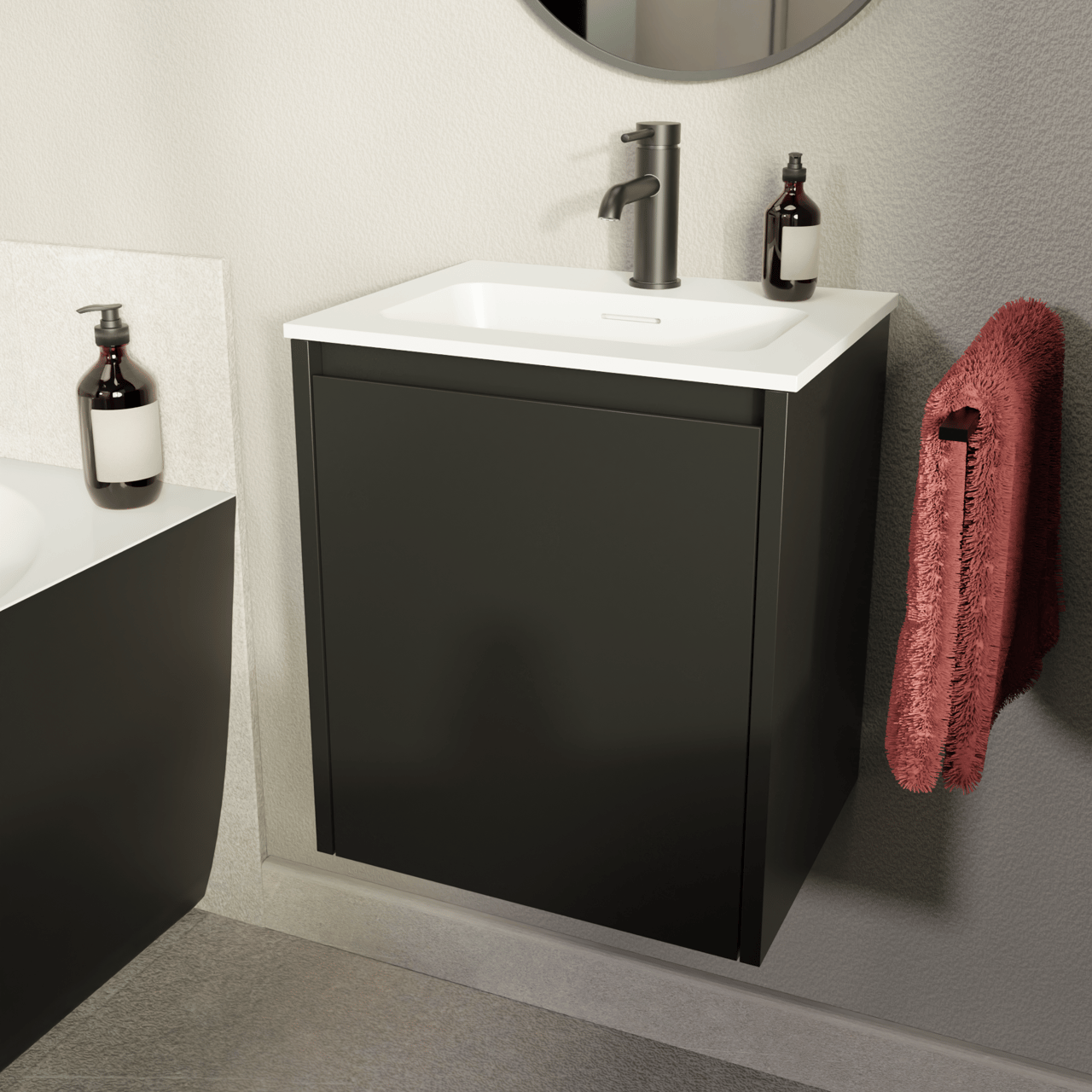 Storke Mata Einzelwaschtisch mattes Solid Surface 45 x 35 cm