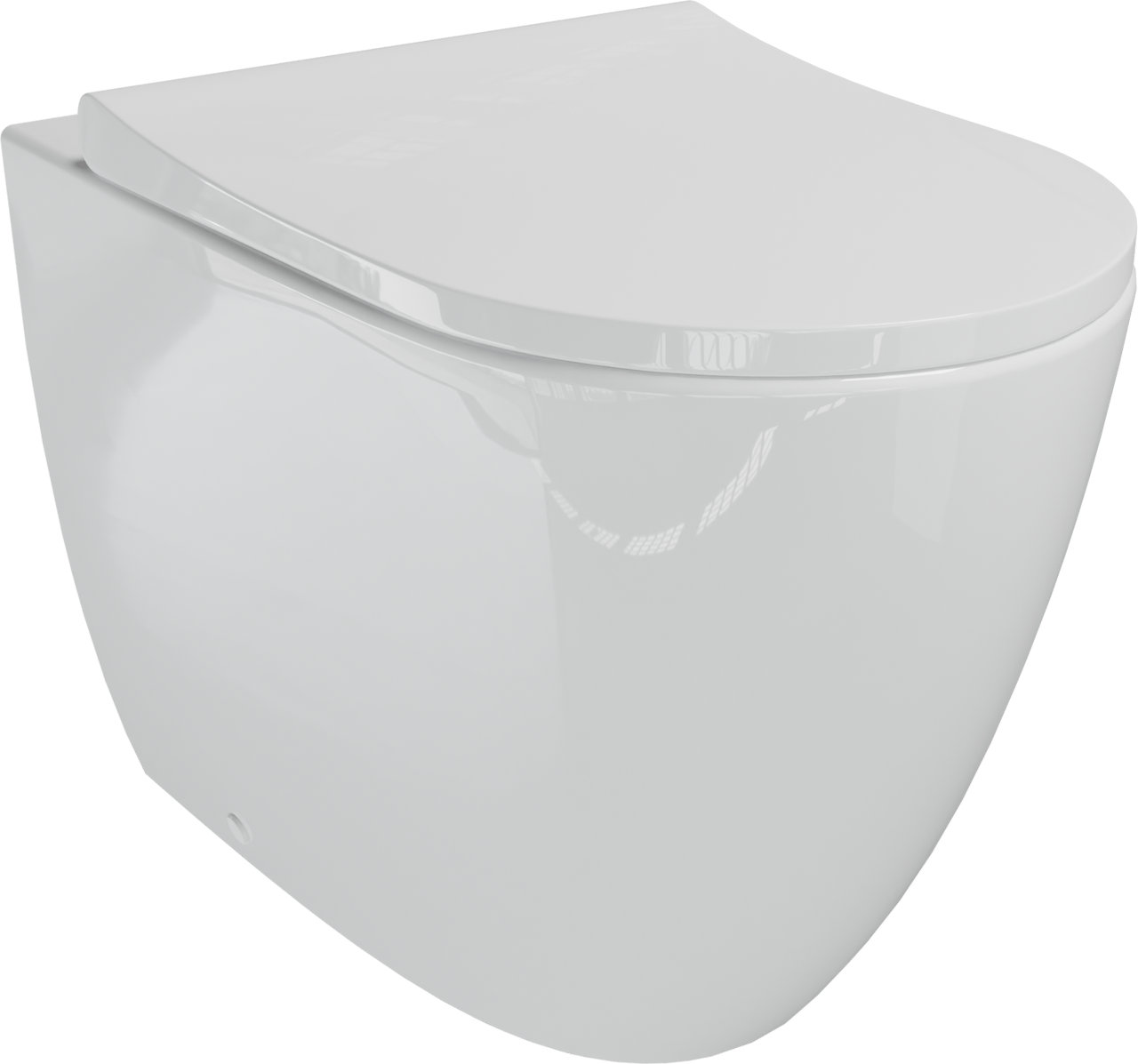Luca Varess Vinto staand toilet back to wall Hoogglans Wit randloos met dunne wc-bril