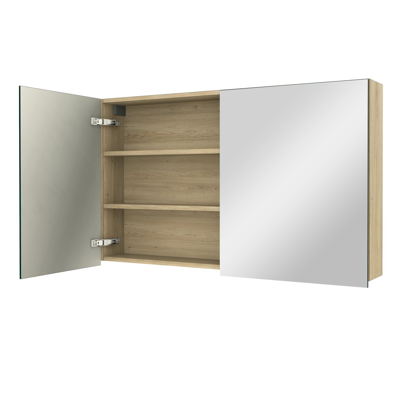 Balmani Lucida Spiegelschrank Bad: 120 x 72 cm, Eiche verwittert