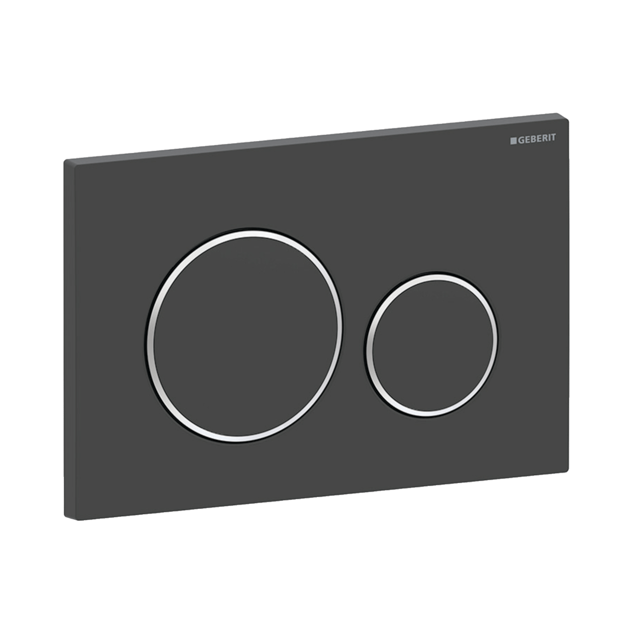 Sigma20 rond bedieningspaneel mat zwart/glanzend chroom voor Sigma UP320 of UP720 inbouwreservoir