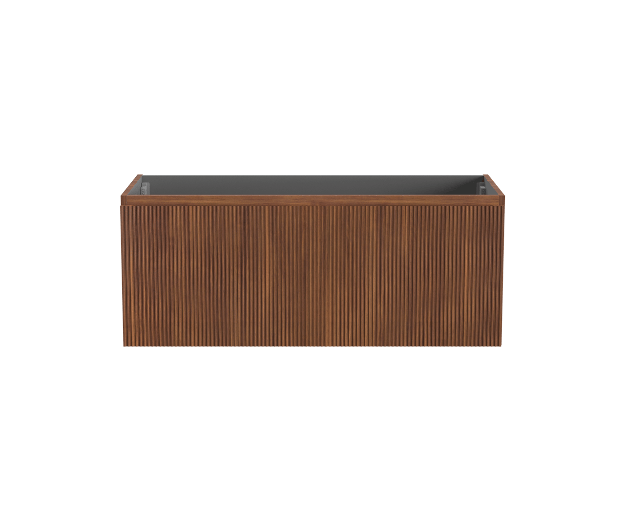 Storke Ribs meuble sous-lavabo suspendu 120 x 52 cm noyer 2 tiroirs