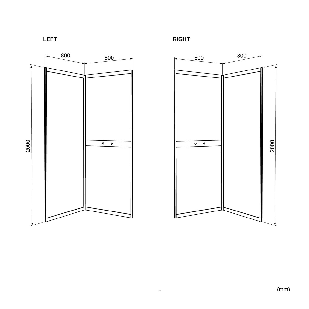 Luca Varess Talan douchecabine met schuifdeuren 80 x 80 cm helder glas met mat gestreepte strook glanzend wit profiel