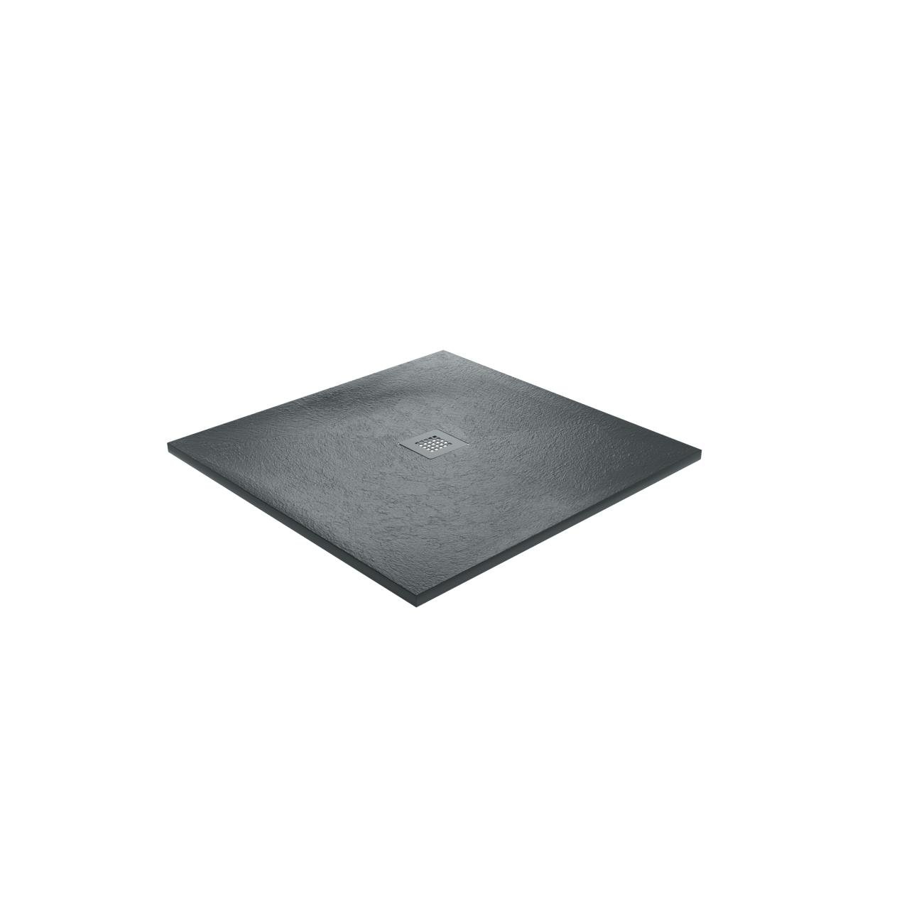 Balmani Vega douchebak 90 x 90 cm composietmarmer grafietgrijs leisteenstructuur