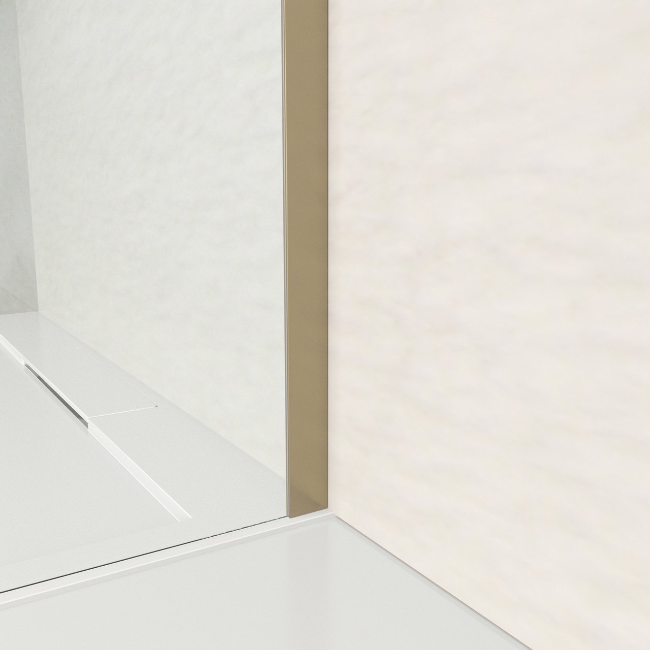 Balmani Modular douche à l'italienne 150 x 200 cm verre transparent profil Champagne Gold brossé