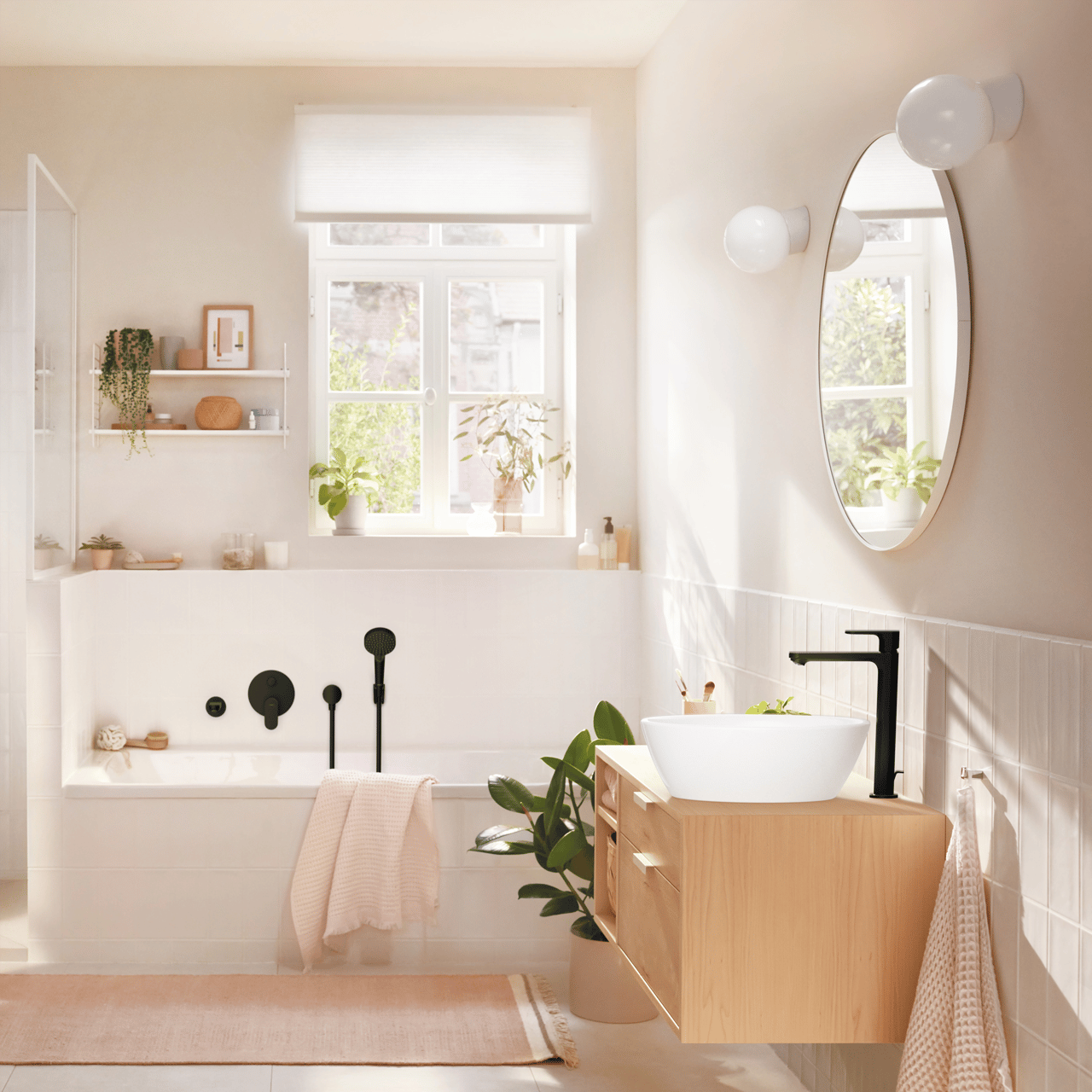 Hansgrohe Rebris 240 Coolstart verhoogde wastafelkraan Mat Zwart