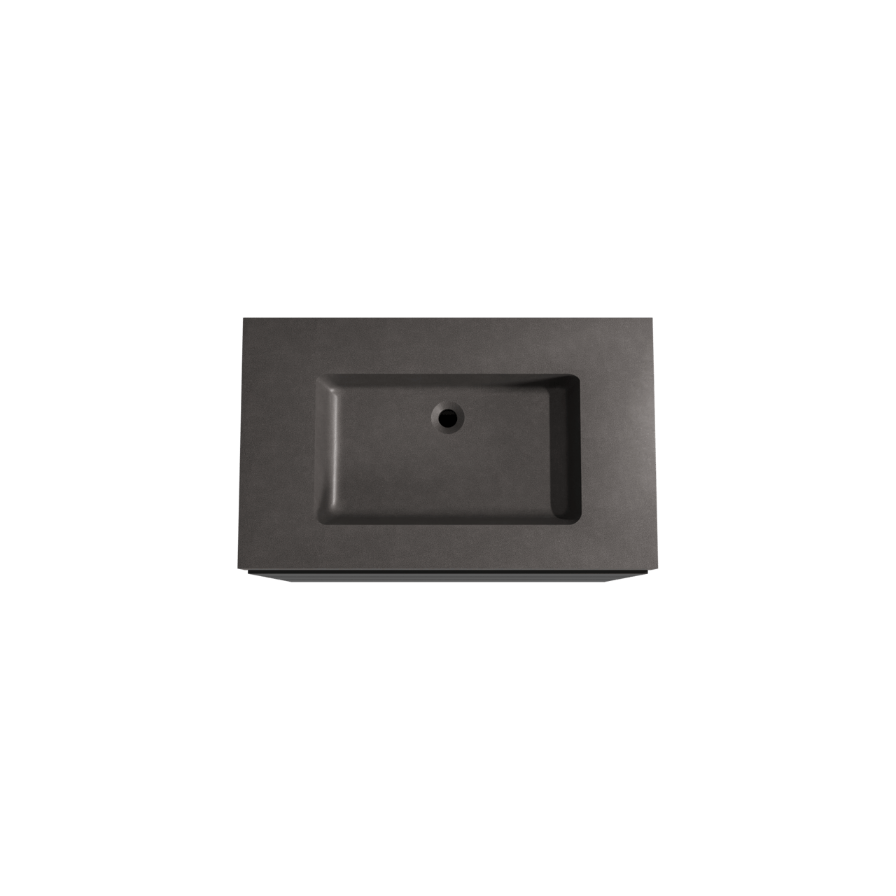 Storke Edge freistehendes Möbelstück Set: 85 x 52 cm, Schwarz matt, mit Scuro High Einzelwaschtisch, Quarz Schwarz matt