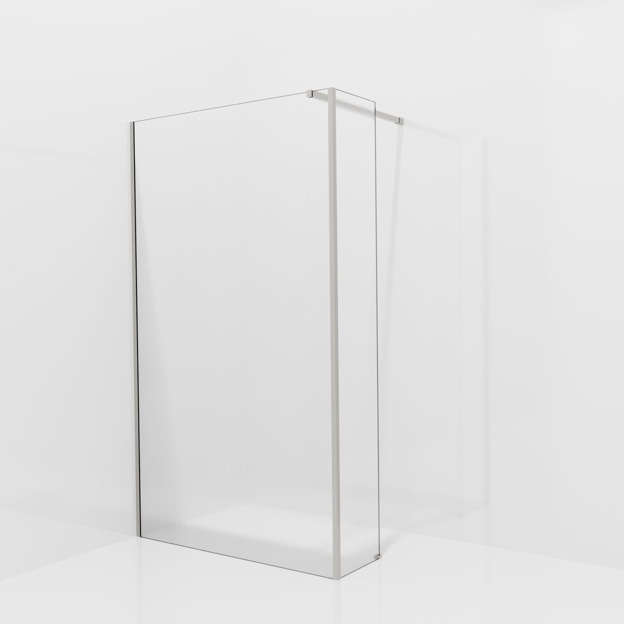 Balmani Modular douche à l'italienne avec paroi latérale fixe: 120 x 200 cm, Ribs, avec coating, Profil Brushed Inox