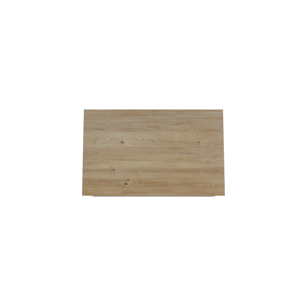 Storke Ribs zwevend badmeubel 85 x 52 cm notenhout met Panton enkel wastafelblad in melamine ruw eiken, Verticale symmetrische rechte ribbel