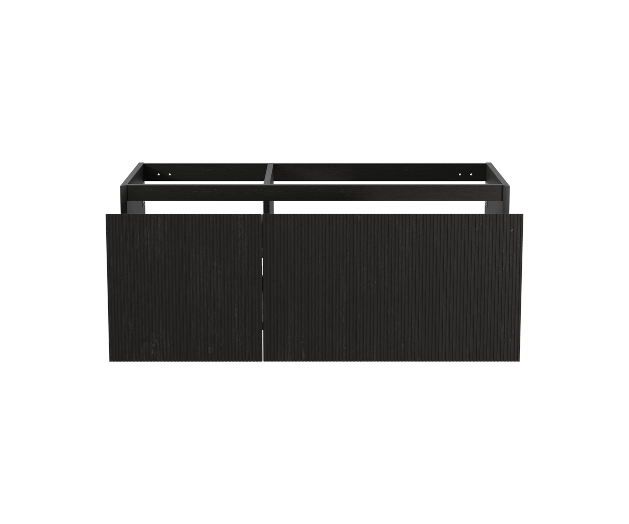 Balmani Fila by Mitra meuble sous-lavabo suspendu 120 x 55 cm asymétrique droite placage chêne noir 4 tiroirs