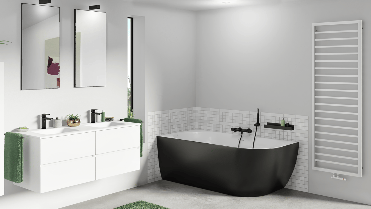 Storke Nero miroir rectangulaire noir 45 x 90 cm