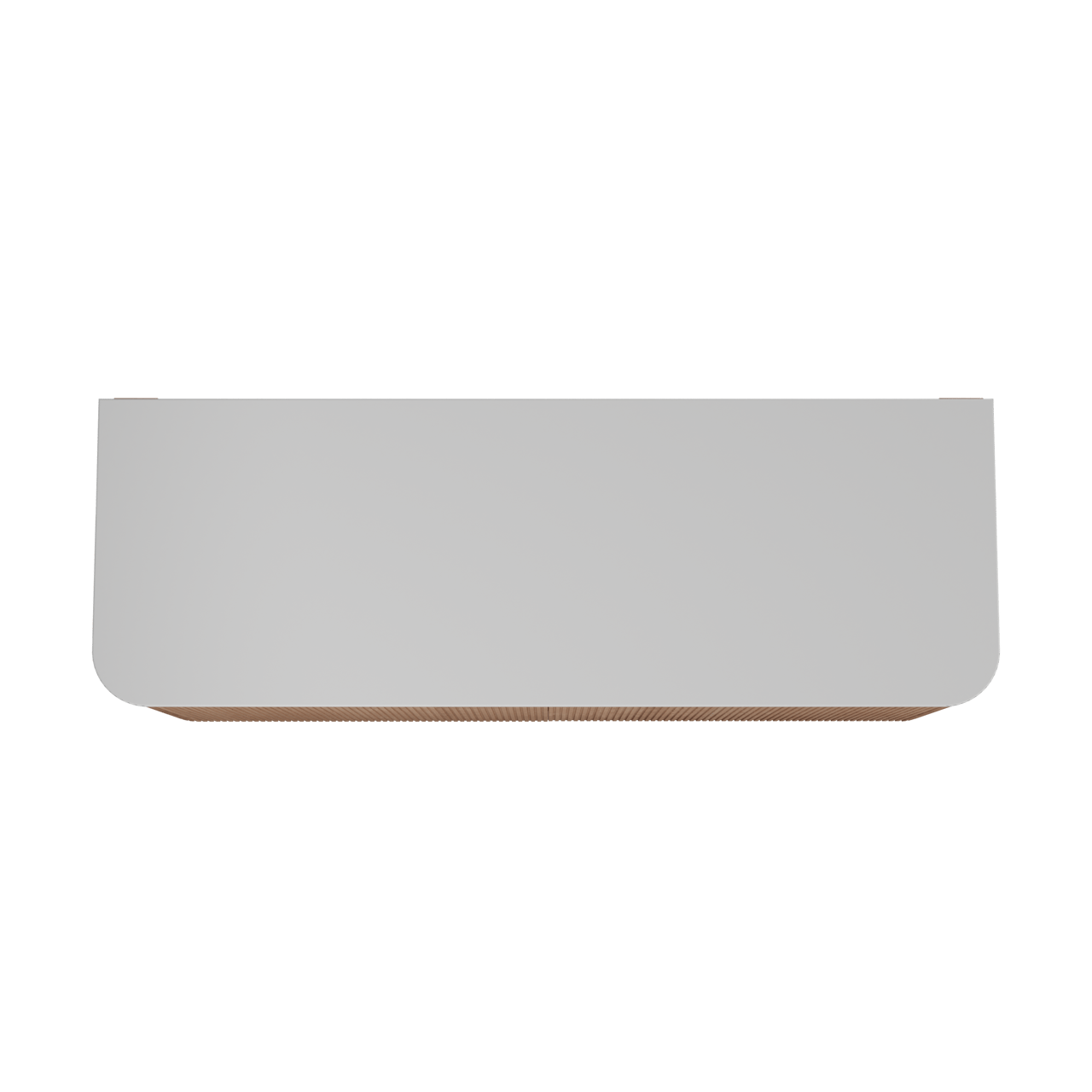 Balmani Moon zwevend badkamermeubel 160 x 55 cm natuur eik met Moon enkel of dubbel tablet in solid surface mat wit, Verticale symmetrische rechte ribbel