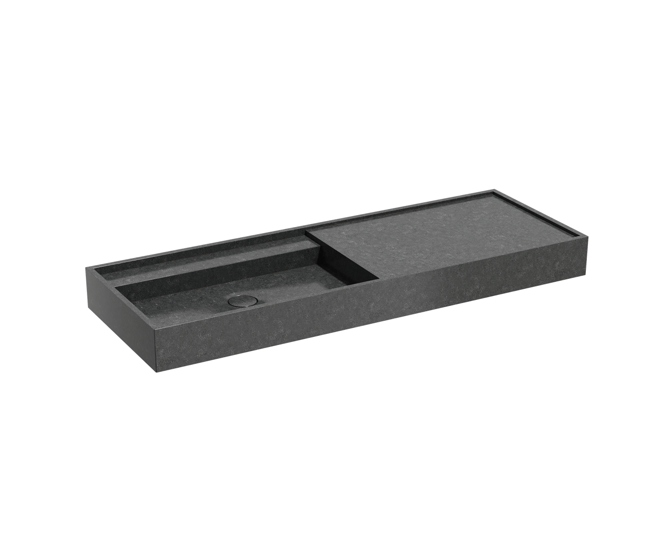 Balmani Cubo asymmetrisch linkse wastafel verzoete graniet 140 x 49 cm