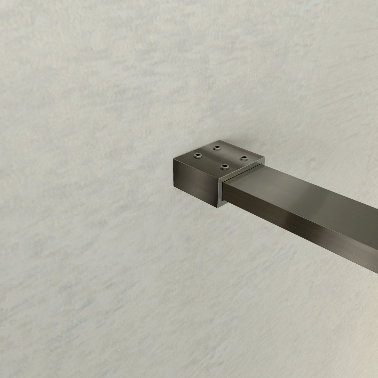 Balmani Modular inloopdouche 140 x 200 cm helder glas Brushed GunMetal profiel