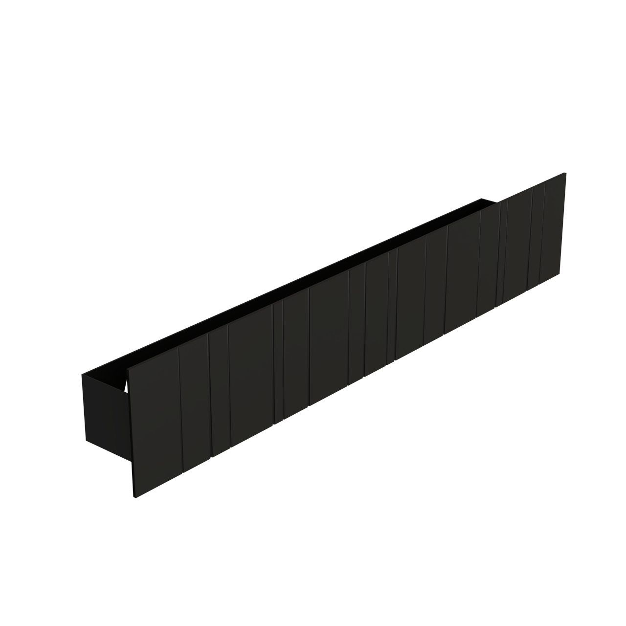 Balmani Uma wandplank mat zwart met groeven 60 x 8.5 cm