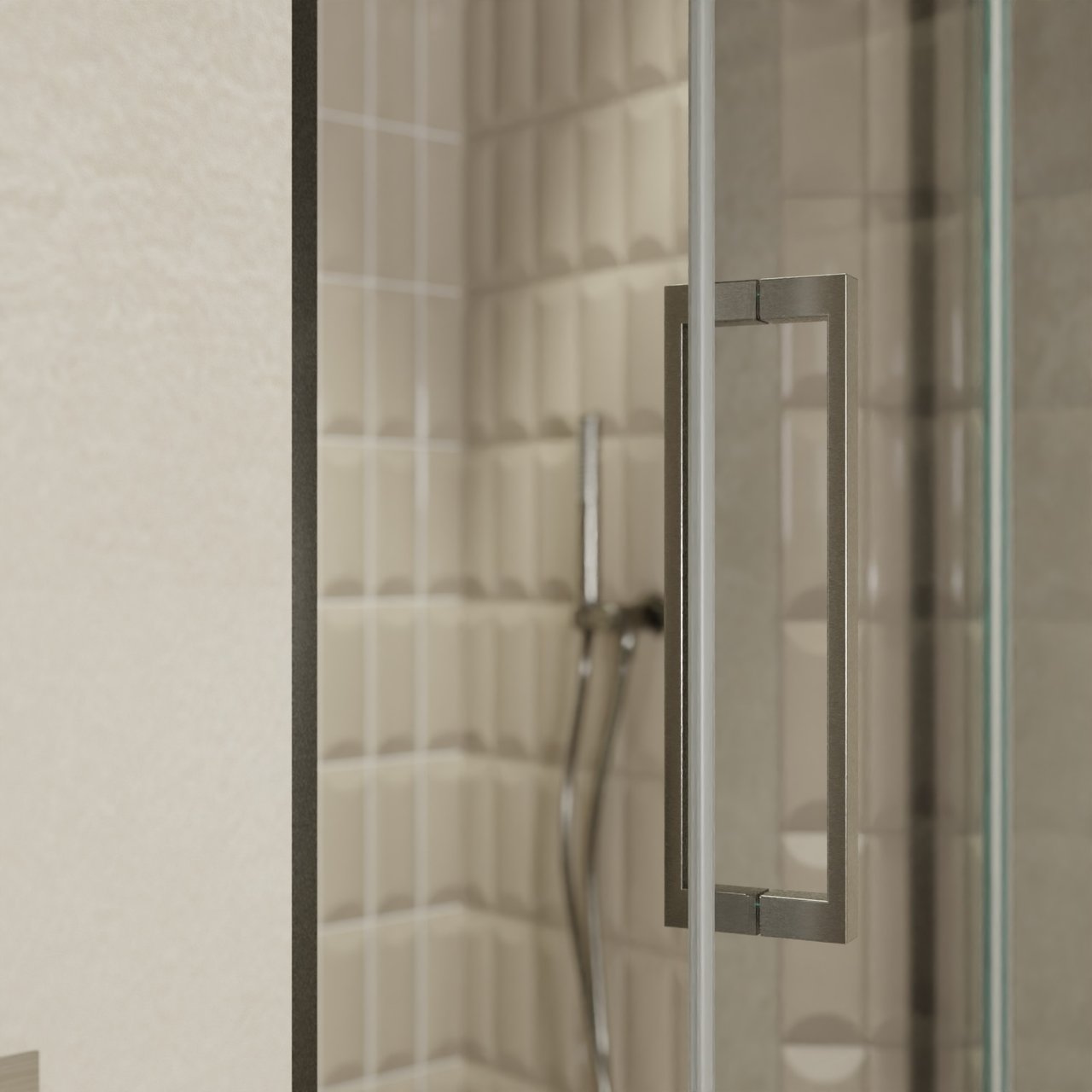 Balmani Senses Design porte pivotante à droite 100 cm x 210 cm verre Miroir Reflex, Profil Brushed GunMetal, coating inclus