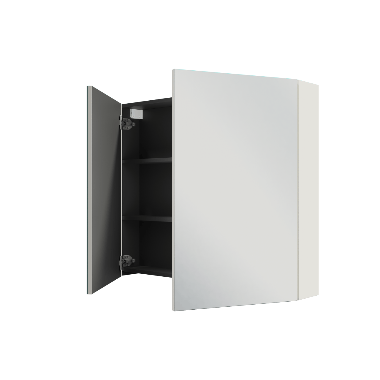 Linie Montro Spiegelschrank Bad: 90 x 75 cm, Weiß Glänzend