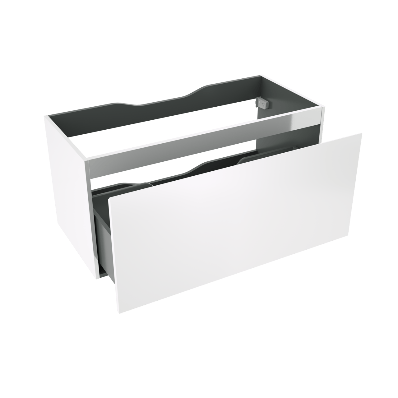Linie Lado zwevende wastafelonderkast 100 x 46 cm Glanzend Wit 1 lade