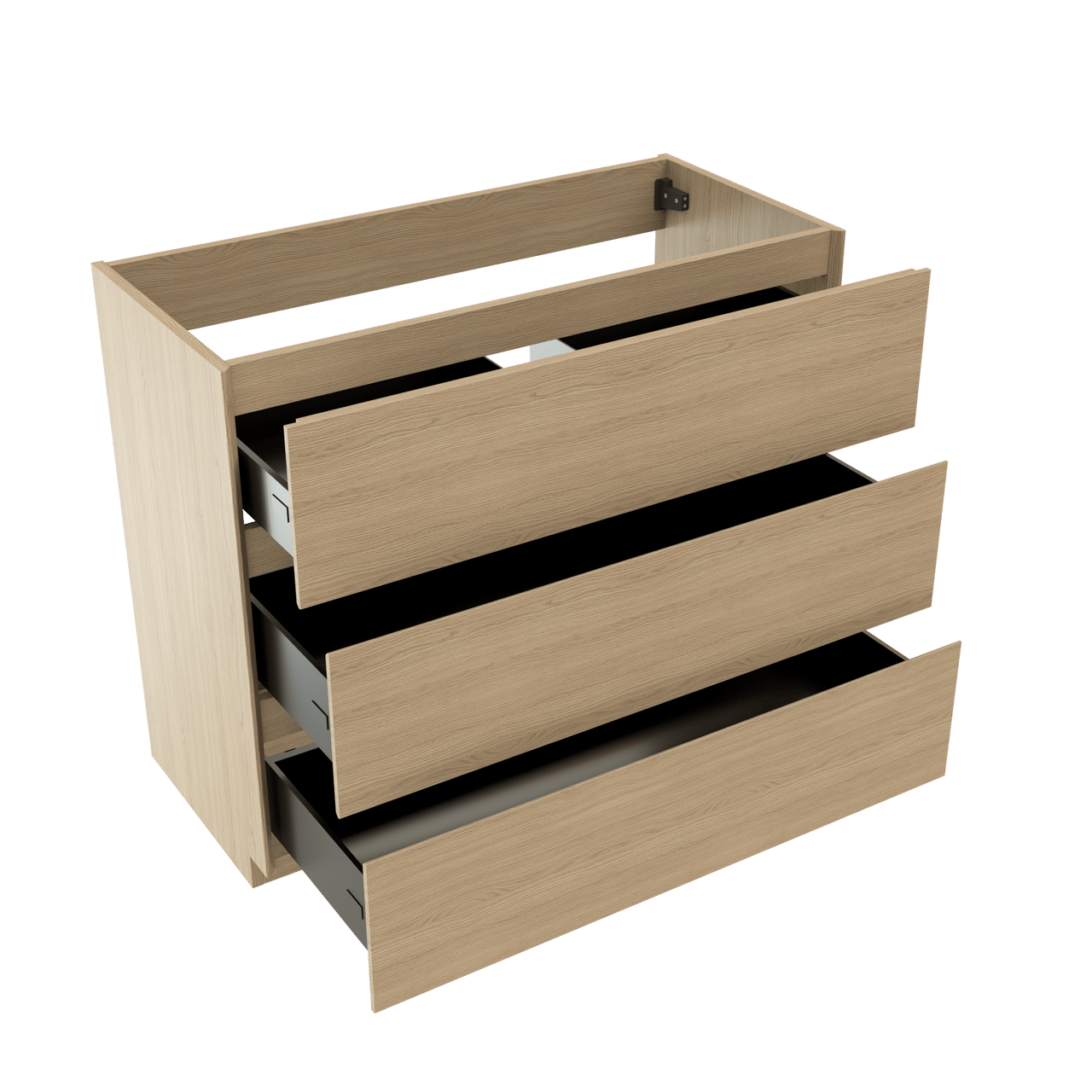 Storke Edge meuble sous-lavabo a poser 100 x 46 cm chêne naturel 3 tiroirs