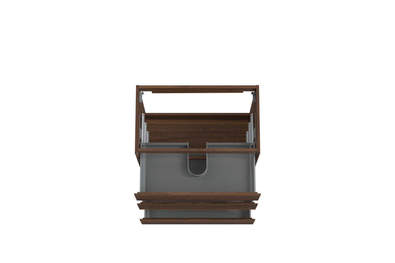 Storke Edge stehender Waschbeckenunterschrank: 80 x 46 cm, Nussbaum, 3 Schubladen