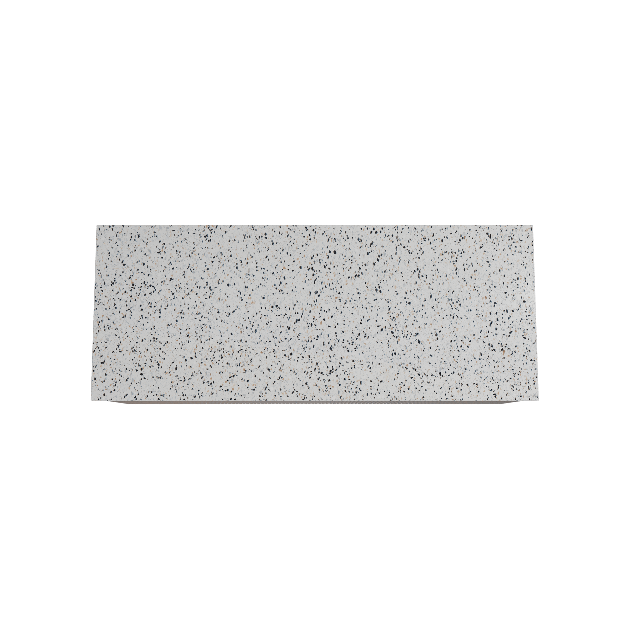 Storke Ribs zwevend badmeubel 130 x 52 cm notenhout met Tavola enkel of dubbel wastafelblad in mat wit/zwart terrazzo, Verticale symmetrische rechte ribbel