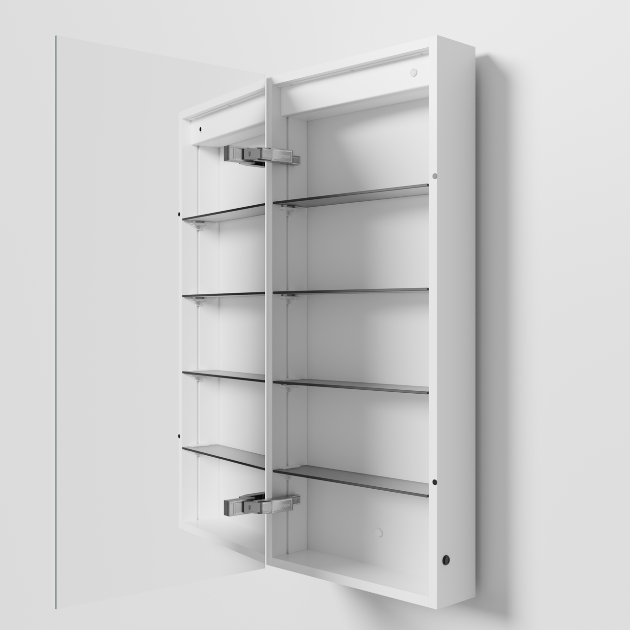 Balmani Mara Spiegelschrank 45 x 100 cm Weiβ matt, mit Spiegelbeleuchtung und Anti-Beschlag Spiegelheizung