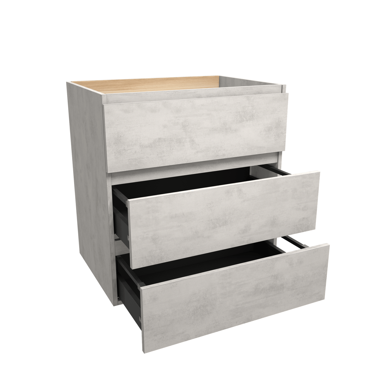 Balmani Lucida meuble sous-lavabo a poser 75 x 55 cm béton gris argent 3 tiroirs
